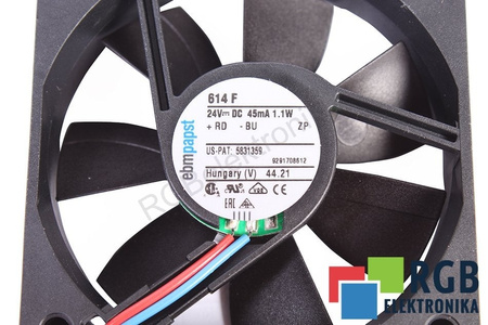 614 F EBM PAPST 60X60X15, 24V VENTILADOR