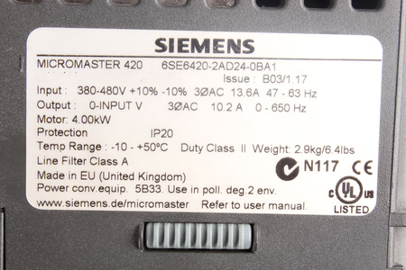 6SE6420-2AD24-0BA1 SIEMENS MICROMASTER 420