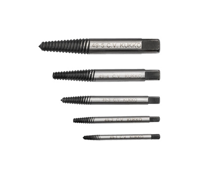 JUEGO DE EXTRACTORES PARA TORNILLOS DE ROSCA FINA Ø 3-18 MM 49-A KUKKO