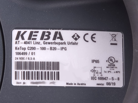 C200-100-B20-IPG KEBA 106499/01 TEACH PENDANT