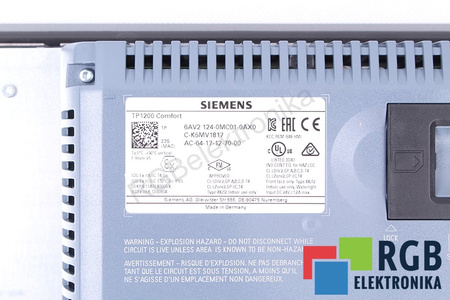 6AV2124-0MC01-0AX0 SIEMENS SIMATIC HMI TP1200 COMFORT PANEL PARA PC