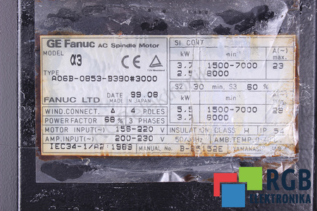 A06B-0853-B390#3000 FANUC ESTATOR