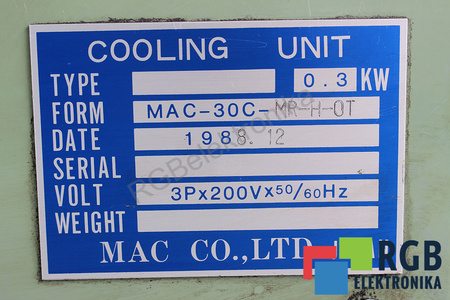 MAC-30C-MR-H-0T OKUMA SISTEMA DE REFRIGERACION