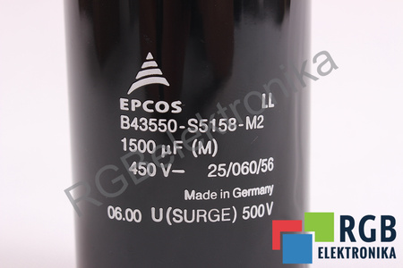 CONDENSADOR B43550-S5158-M2 EPCOS U SURGE 500V 1500UF, 450VDC