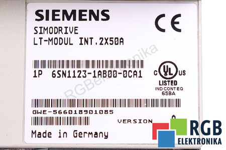 6SN1123-1AB00-0CA1 SIEMENS VERSION A LT-MODUL INT. 2X50A SIMODRIVE 611