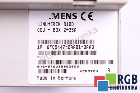 6FC5447-0AA01-0AA0 SIEMENS VERSION A CCU-BOX 2X25A 810 SINUMERIK 810D/810DE