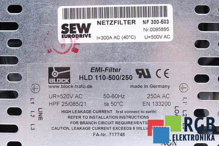 HLD110-500/250 BLOCK FILTRO