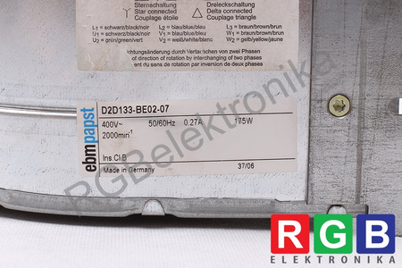 D2D133-BE02-07 EBM PAPST 152.5X180X170.5MM 400V VENTILADOR