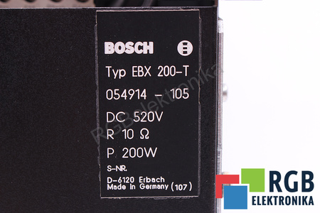 EBX200-T BOSCH 054914-105 520VDC 10 OHM 200W