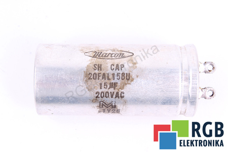 CONDENSADOR 20FAL156U MARCON 15UF, 200VAC