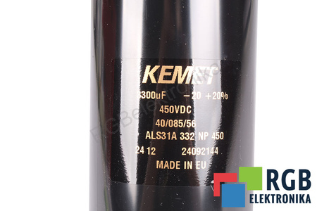 CONDENSADOR ALS31A332NP450 KEMET 3300UF, 450V, 75MM, 145MM