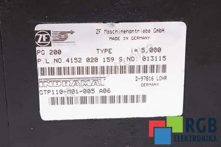 GTP110-M01-005 INDRAMAT PG200 I=5 ENGRANAJE