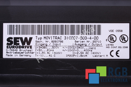 31C007-503-4-00 SEW EURODRIVE MOVITRAC