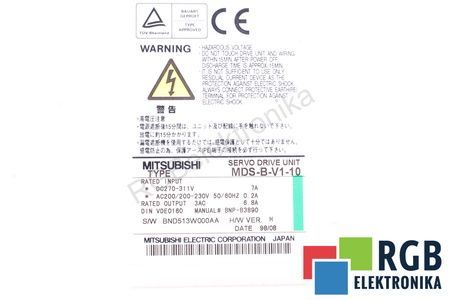 MDS-B-V1-10 MITSUBISHI ELECTRIC SERVO DRIVE UNIT