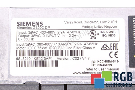6SL3210-1KE12-3AP1 SIEMENS DP SINAMICS G120C