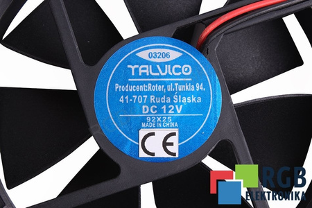 92X92X25MM TALVICO 92X92X25MM, 12V VENTILADOR