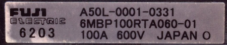 6MBP100RTA060-01 FUJI ELECTRIC A50L-0001-0331