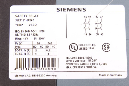 3SK1121-2CB42 SIEMENS SIRIUS RELEVO DE SEGURIDAD