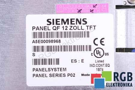 A5E00098968 SIEMENS QF 12 ZOLL TFT SIMATIC PANEL PC 670 / PC870