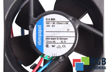 614NHH EBM PAPST 60X60X25MM, 24V VENTILADOR