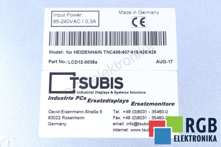 12-0038 SUSTITUTO PARA HEIDENHAIN BC110B TNC407 BC110B TNC425 BC110B TNC406 BC110B TNC415 BC110B TNC426 MONITOR LCD