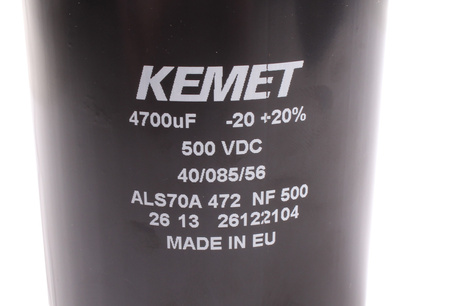 CONDENSADOR ALS70A472NF500 KEMET 4700UF, 500V, 77MM, 105MM