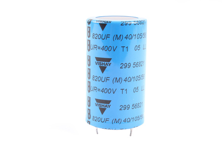 CONDENSADOR MAL229956821E3 VISHAY 820UF, 400V, 35X50MM