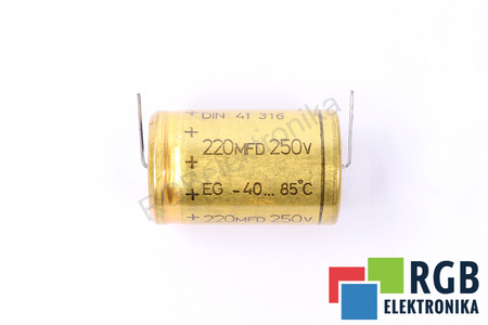 CONDENSADOR 220MFD 250V ROE DIN41316