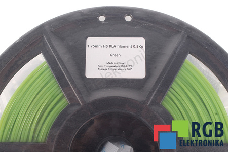 1,75MM HS PLA FILAMENT 0.5KG GREEN FLASHFORGE TAMAÑO EXTERIOR DEL CARRETE 180MM, TAMAÑO INTERIOR DEL CARRETE 50MM, ANCHURA DEL CARRETE 45MM