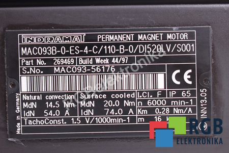 MAC093B-0-ES-4-C/110-B-0/DI520LV/S001 INDRAMAT ROTOR