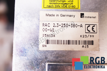 RAC2.3-250-380-A00-W1 INDRAMAT AC-MAIN SPINDLE DRIVE