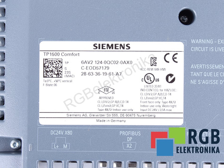 6AV2124-0QC02-0AX0 SIEMENS TP1500 COMFORT