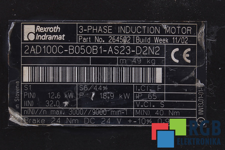2AD100C-B050B1-AS23-D2N2 REXROTH INDRAMAT CUBIERTA DEL CODIFICADOR