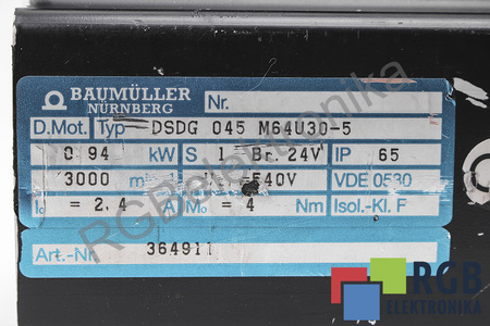FMB80.51.003 BAUMÜLLER PARA DSDG045 M64U30-5 FRENO