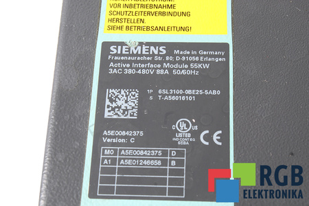 6SL3100-0BE25-5AB0 SIEMENS SINAMICS S120