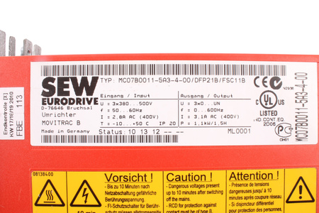 MC07B0011-5A3-4-00/DFP21B/FSC11B SEW EURODRIVE MOVITRAC B