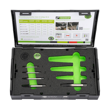 JUEGO DE EXTRACTORES PARA TORNILLOS DE ROSCA FINA Ø 3-18 MM 49-A KUKKO